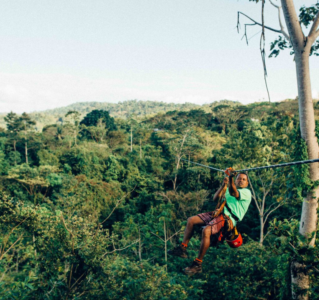 ziplining in Taniti